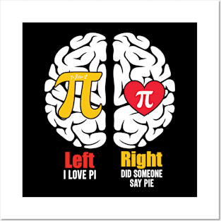 Left vs right brain pi day Posters and Art